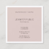 Zijde roze roze, moderne, feilbare luxeplap vierkante visitekaartje (Achterkant)