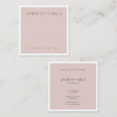 Zijde roze roze, moderne, feilbare luxeplap vierkante visitekaartje (Voorkant / Achterkant)