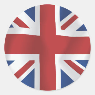Zijde stijl Union Jack Britse vlag Ronde Sticker