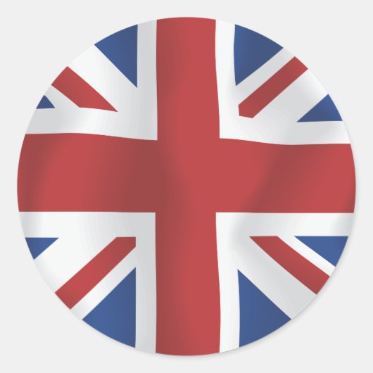 Zijde stijl Union Jack Britse vlag Ronde Sticker (Voorkant)