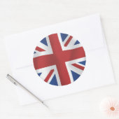 Zijde stijl Union Jack Britse vlag Ronde Sticker (Envelop)