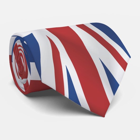 Zijde stijl Union Jack Britse vlag Stropdas (Opgerold)