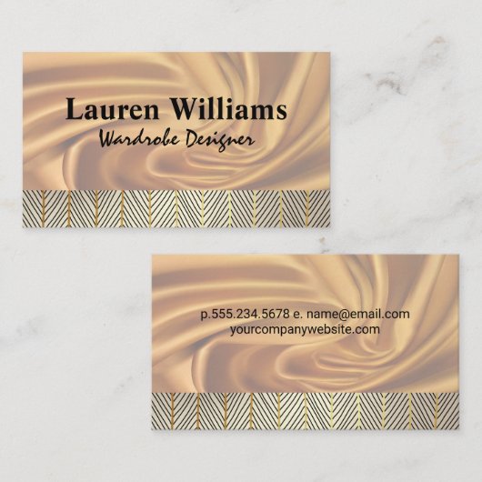 Zijde stof achtergrond | Patroonlijnen Visitekaartje (Voorkant / Achterkant)