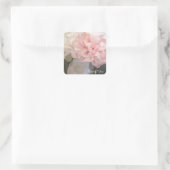 Zijde Stoffen Bloemen Dank Je Vierkante Sticker (Tas)