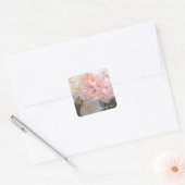 Zijde Stoffen Bloemen Dank Je Vierkante Sticker (Envelop)