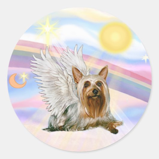 Zijde Terriër Ronde Sticker (Voorkant)