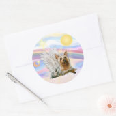 Zijde Terriër Ronde Sticker (Envelop)
