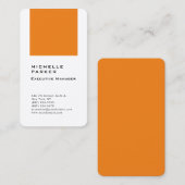 Zijde verticaal Elegant Uniek Modern sinaasappel W Visitekaartje (Voorkant / Achterkant)