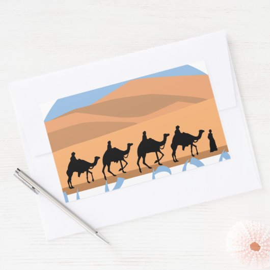 Zijde weg rechthoekige sticker (Envelop)