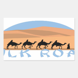 Zijde weg rechthoekige sticker