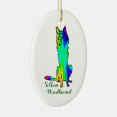 Zijde Windhound Ornament (Rechts)