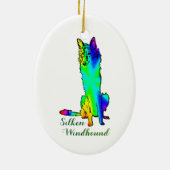 Zijde Windhound Ornament (Achterkant)