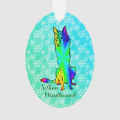 Zijde Windhound Ornament (voorkant)