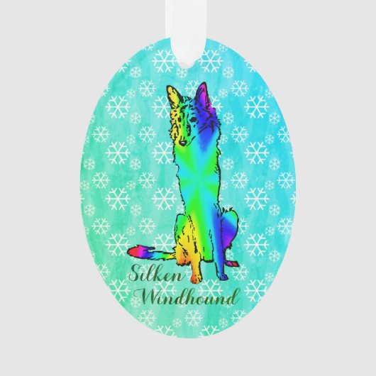 Zijde Windhound Ornament (voorkant)