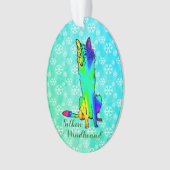 Zijde Windhound Ornament (voorkant)