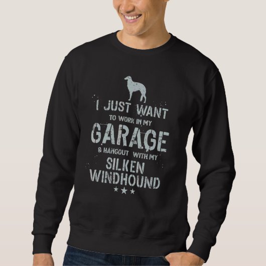 Zijde Windhound Vader Garage Mannen Ophang Trui (Voorkant)