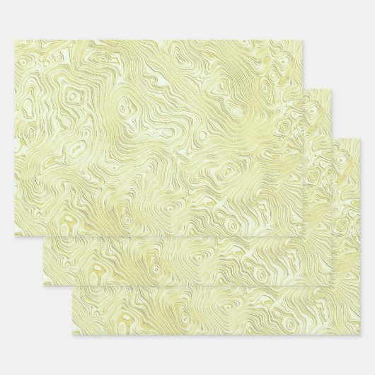 Zijdeachtig Faux Moire Patroon in Glinsterende Gee Inpakpapier Vel (Set)