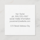 Zijdeachtig Goud Haarstylist II Vierkante Visitekaartje (Achterkant)