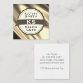 Zijdeachtig Goud Haarstylist II Vierkante Visitekaartje (Voorkant / Achterkant)