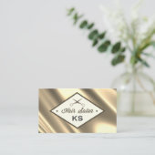 Zijdeachtig Gouden Haarstylist Visitekaartje (Staand voorkant)