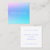 Zijdeachtig hemelsblauw vierkante visitekaartje (Voorkant / Achterkant)