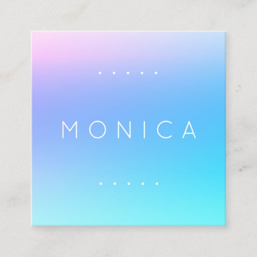 Zijdeachtig hemelsblauw vierkante visitekaartje (Voorkant)