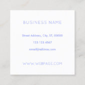 Zijdeachtig hemelsblauw vierkante visitekaartje (Achterkant)