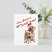 Zijdeachtige Kerstmis van Terrier wenst Briefkaart (Staand voorkant)