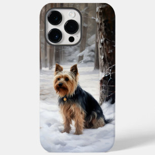 Zijdeachtige Terriër Laat het Sneeuwen Kerstmis Case-Mate iPhone 14 Pro Max Hoesje