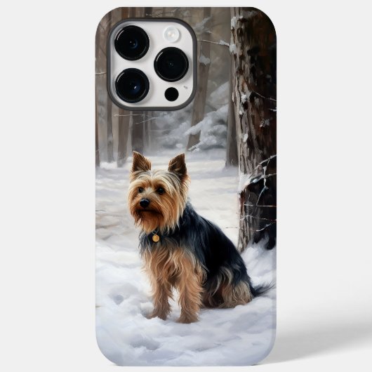 Zijdeachtige Terriër Laat het Sneeuwen Kerstmis Case-Mate iPhone Case (Achterkant)