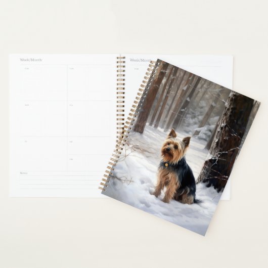 Zijdeachtige Terriër Laat het Sneeuwen Kerstmis  Planner (Display)