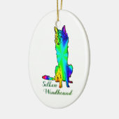 Zijdeachtige Windhound Ornament (Links)