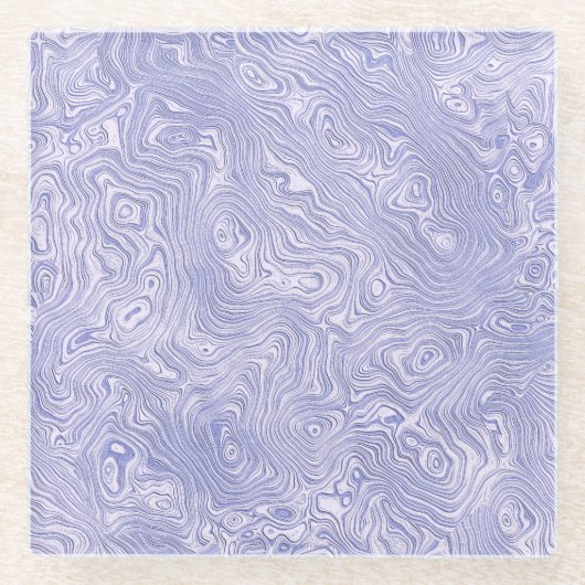 Zijdeblauw moirépatroon glazen onderzetter (Voorkant)