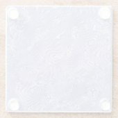 Zijdeblauw moirépatroon glazen onderzetter (Achterkant)