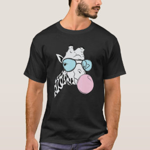 Zijdehals Bubblekauwgom Bril Cute Dier Grappig Cad T-shirt