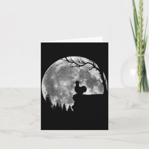 Zijdehoen Maan Silhouet Grappig Lui Halloween Kaart