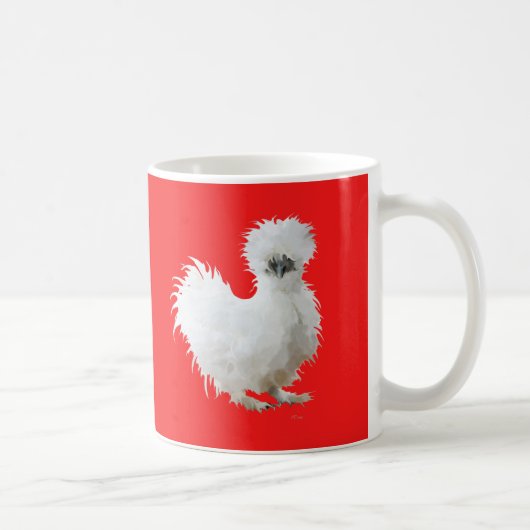 Zijdehoen op Rood Koffiemok (Rechts)
