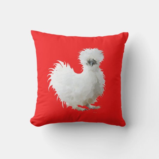 Zijdehoen op rood kussen (Voorkant)