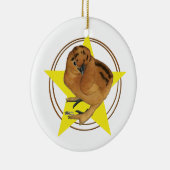 Zijdehoen Rode Kuiken Ster Keramisch Ornament (Rechts)