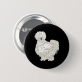 Zijdehoen  ronde button 5,7 cm (Voorkant /achterkant)