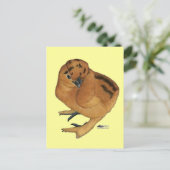 Zijdehoen Rood Kuiken Briefkaart (Staand voorkant)