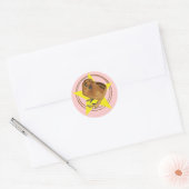 Zijdehoen Rood Kuiken Ster Ronde Sticker (Envelop)