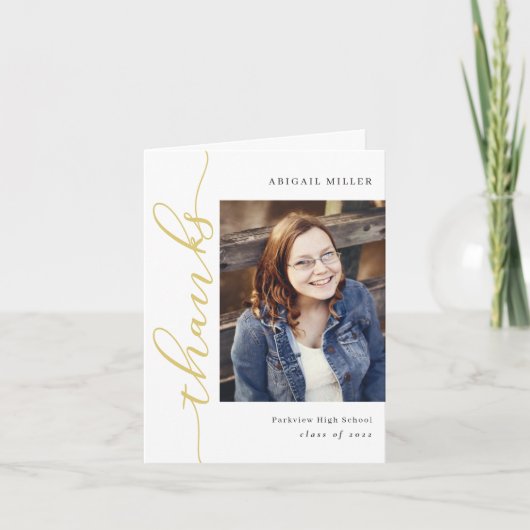 Zijdelend Afstuderen Foto Hartelijk dank Bedankkaart (Voorkant)