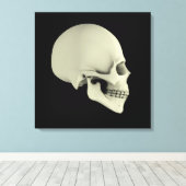 Zijdelings Uitzicht van de menselijke schedel Canvas Afdruk (Insitu (Houten vloer))