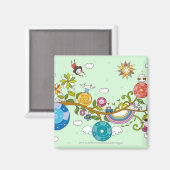 Zijdelings uitzicht van kinderen die op boomtak sp magneet (Voorkant / Achterkant)