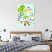 Zijdelings uitzicht van kinderen die studeren op p canvas afdruk (Insitu (Slaapkamer))