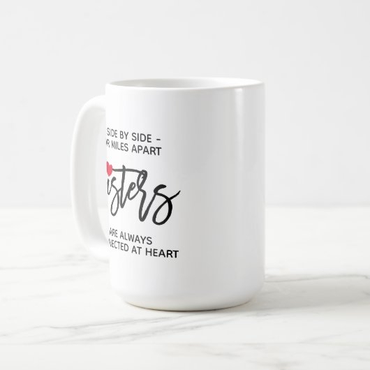 Zijdelings verbonden zussen bij hardetoewijzing koffiemok (Voorkant links)