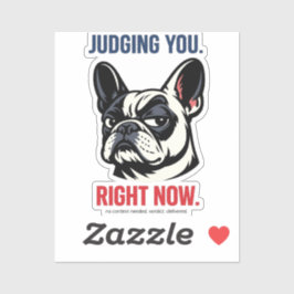 Zijdelingse Franse Beoordeling Cartoon Illustratie Sticker