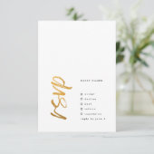 Zijdelingse golflengte van de zwarte gouden olieve RSVP kaartje (Staand voorkant)