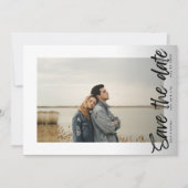 Zijdelingse golven | Eenvoudige Kraft-foto Save The Date (Voorkant)